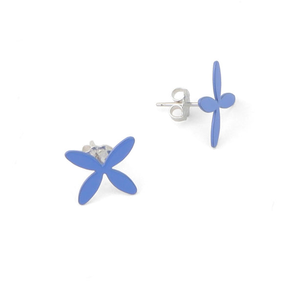 Petal Small Stud Earrings in Blue Sorrel Van Allen