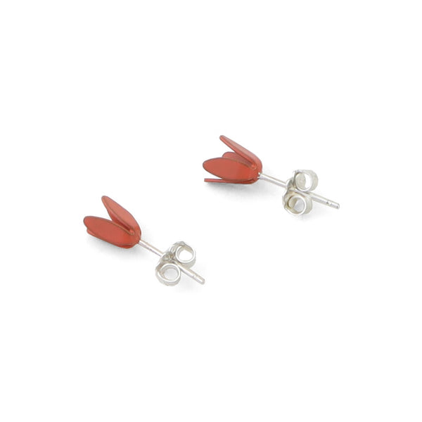 Tulip Small Stud Earrings in Guava by Sorrel Van Allen