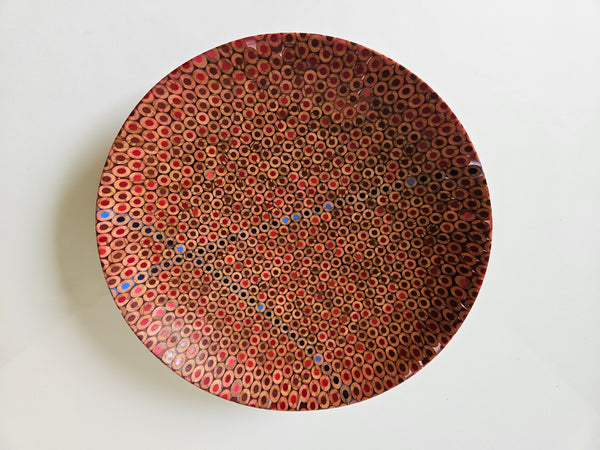 Red Crossing Paths Pencil Bowl by Ollie Parkin