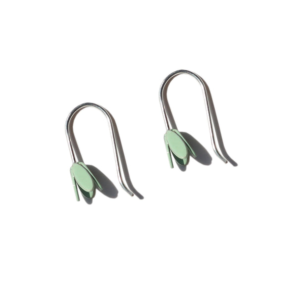 Wildflower Small Drop Earrings in Green by Sorrel Van Allen