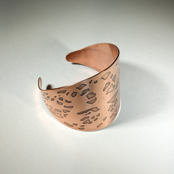 Trout Lily Leaf Wide Copper Cuff by Carolyn Young