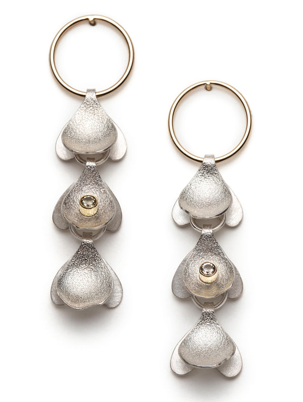 Bloom #2 Earrings with Citrines by Nancy Rousseau