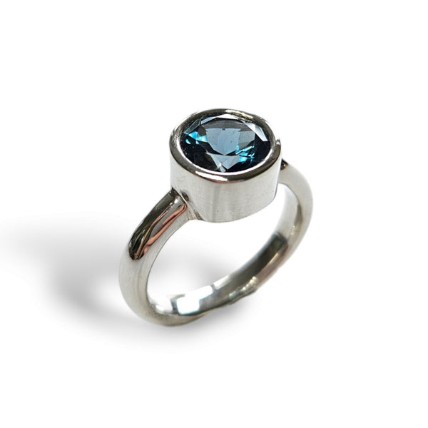 London Blue Topaz Ring by Nancy Rousseau