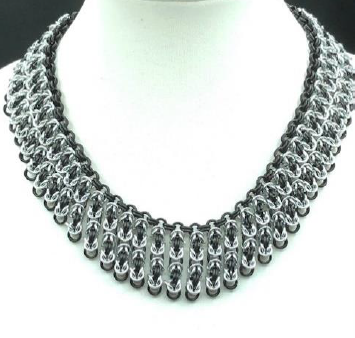 Celebration Collar in Matte Black and Silver by Fay Rogers