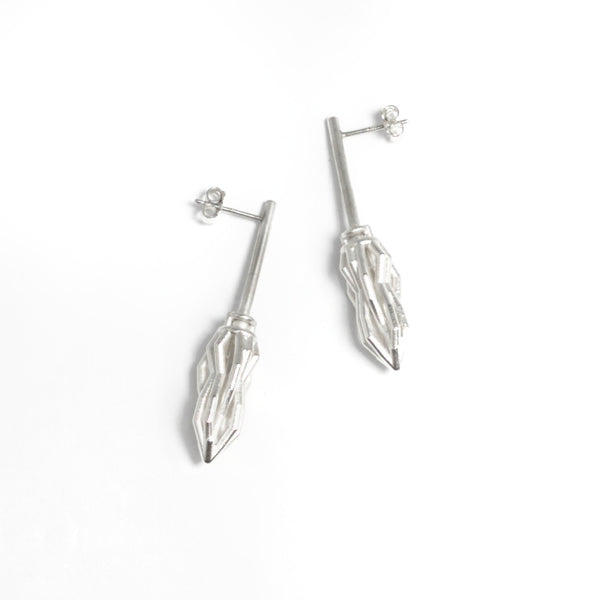 Seed Sterling Drop Stud Earrings by Harry Warshaw