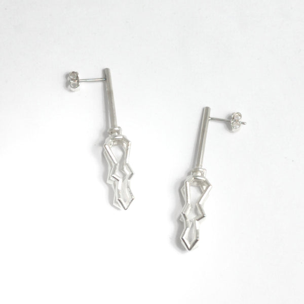 Seed Sterling Drop Stud Earrings by Harry Warshaw