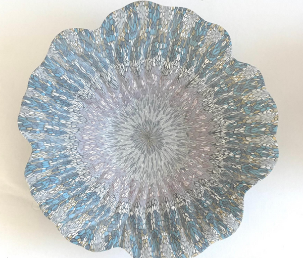 Extra-Large Nerikomi Vessel in Blues by Eiko Maeda