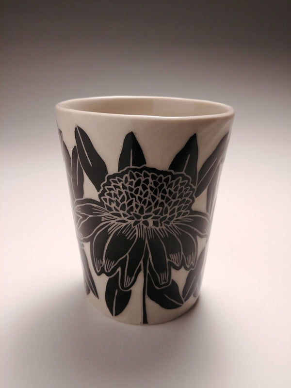 Flower Sgraffito Cup by Janet MacPherson