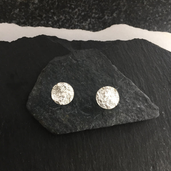 Full Moon Silver Stud Earrings by Allyson Simmie