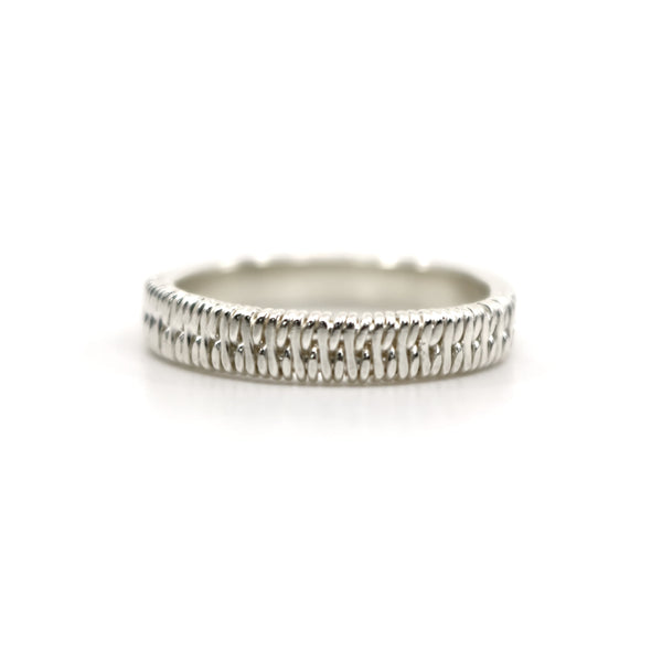 Half Woven Silver Ring by Anthia Barboutsis