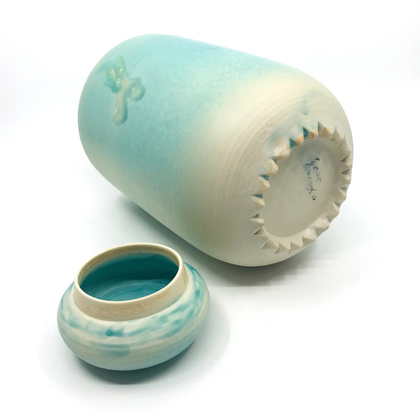 Turquoise Lidded Vessel by Kayo O’Young