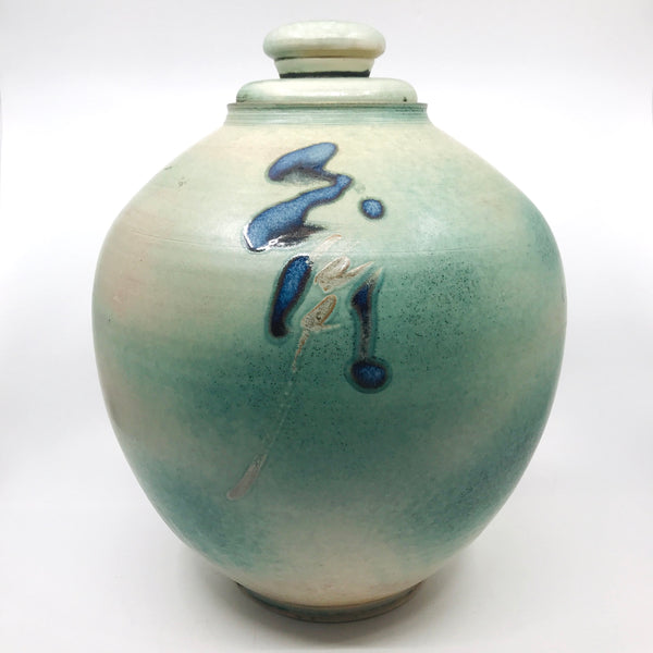 Green to Blue Jar with Double Lid by Kayo O’Young