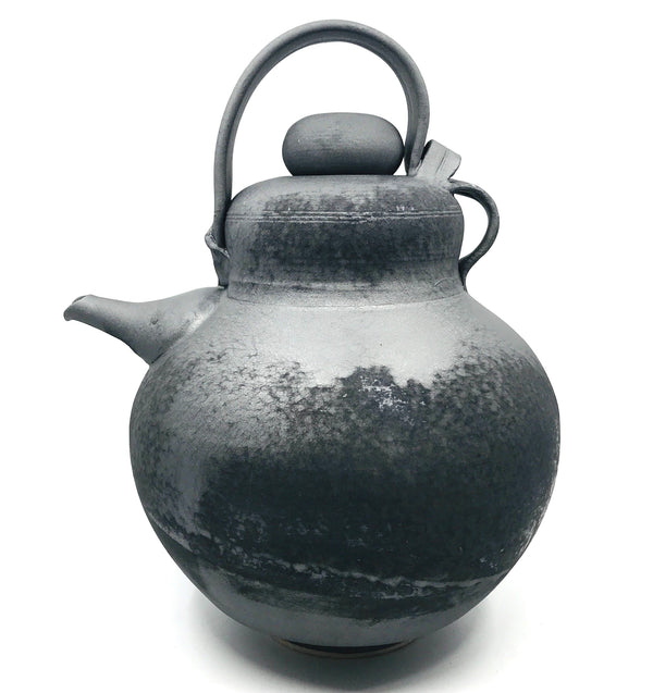 Large Black Teapot with Stacked Form by Kayo O’Young