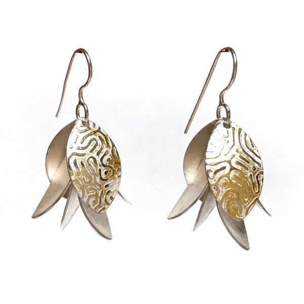 Cocottes Etched Keumboo Drop Earrings by Karine Rodrigue