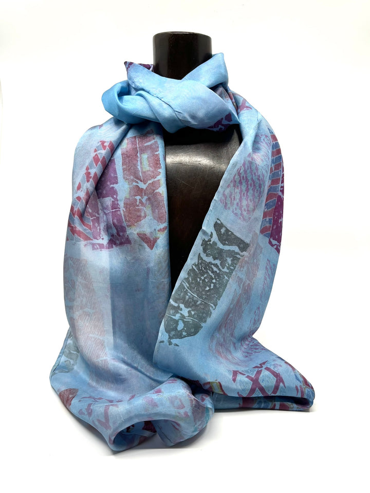 Small Silk Scarf in Blue by Diane Lemire