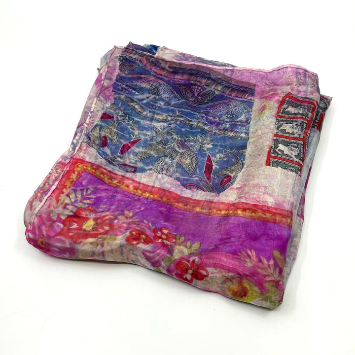 Large Silk Scarf in Pink and Purple by Diane Lemire