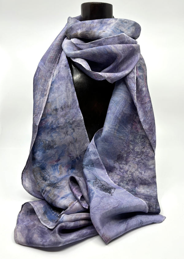 Large Silk Scarf in Purple by Diane Lemire