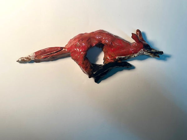 Wall Fox, Small Ceramic Sculpture by Erin Robertson