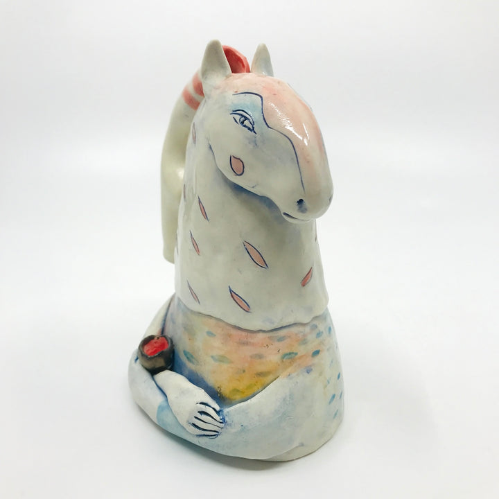 Horse Head, Ceramic Bust by Maria Moldovan