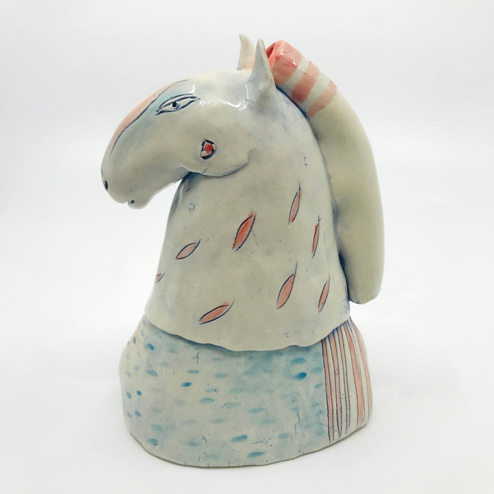 Horse Head, Ceramic Bust by Maria Moldovan