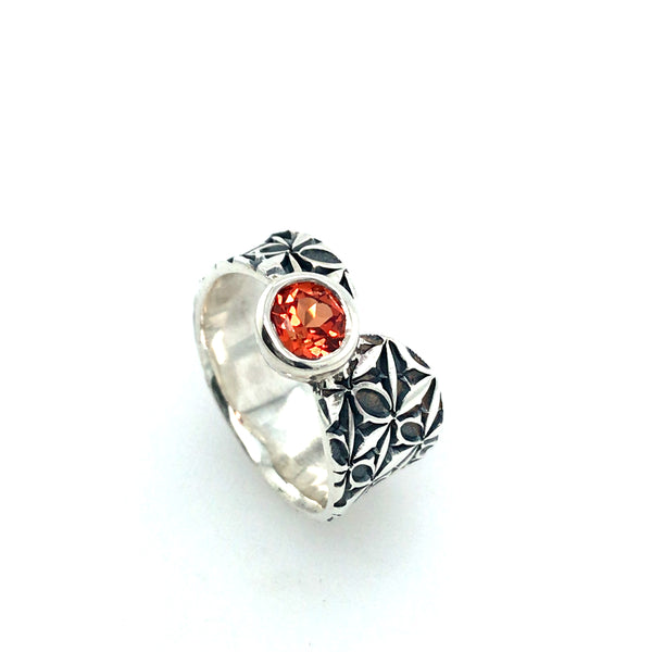 Bright Orange Padparadsha Sapphire Ring by Matthieu Cheminée