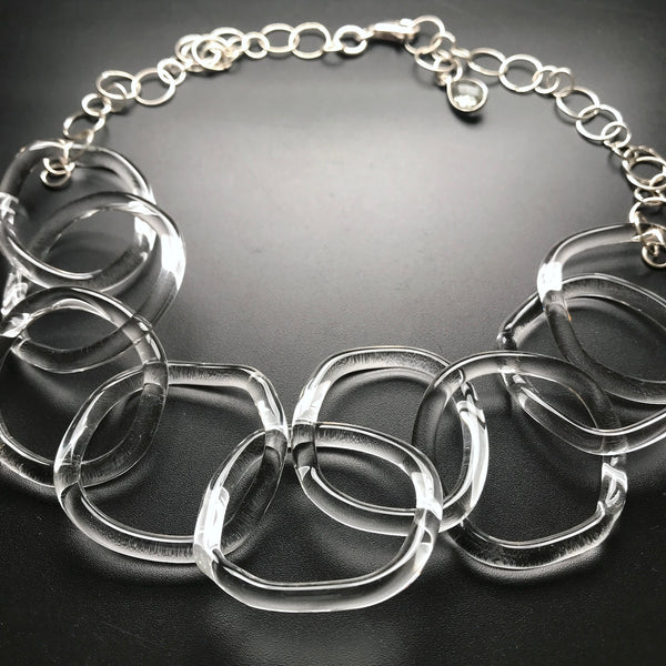 Flameworked Glass Round Link Necklace by Melanie Davies Persia