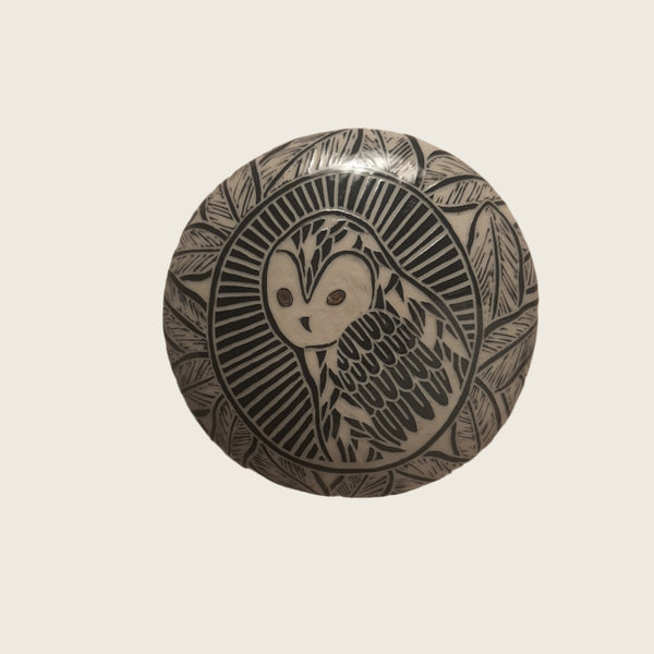 Owl Sgraffito Wall Plaque by Janet MacPherson