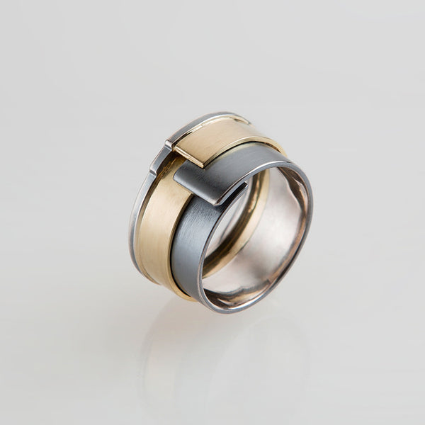 Wrapped Silver and Gold Ring by Petra Luz