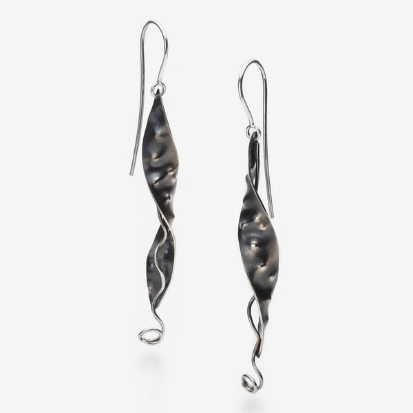 Twisted Silver Dangle Earrings by Petra Luz