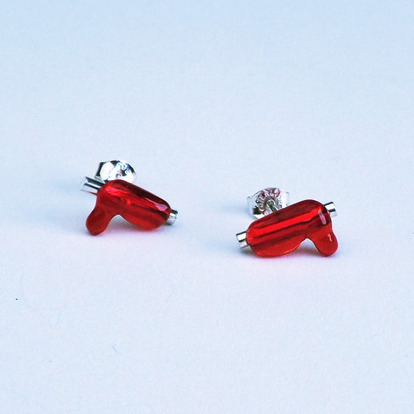 Goo Stud Earrings in Red by Vanessa Shum