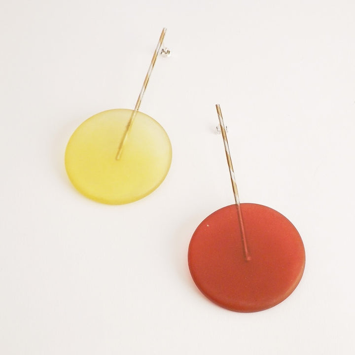 Lollipop Earrings in Red and Yellow by Vanessa Shum