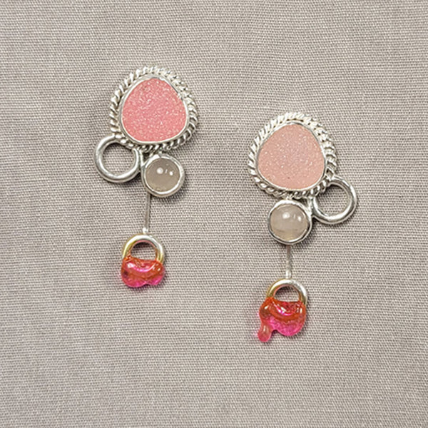 Oozing Earrings No. 3 in Pink by Vanessa Shum