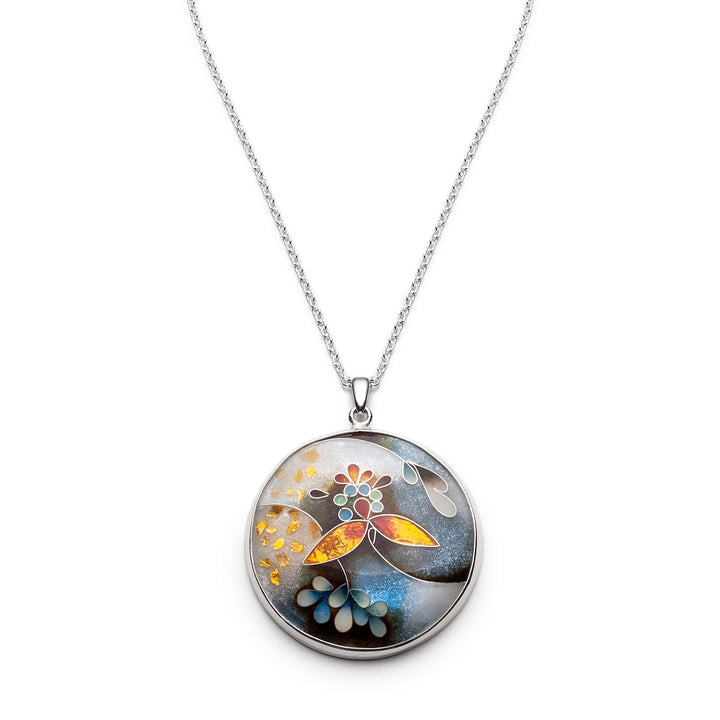 Winter Bloom Cloisonné Pendant by Gayane Avetisyan