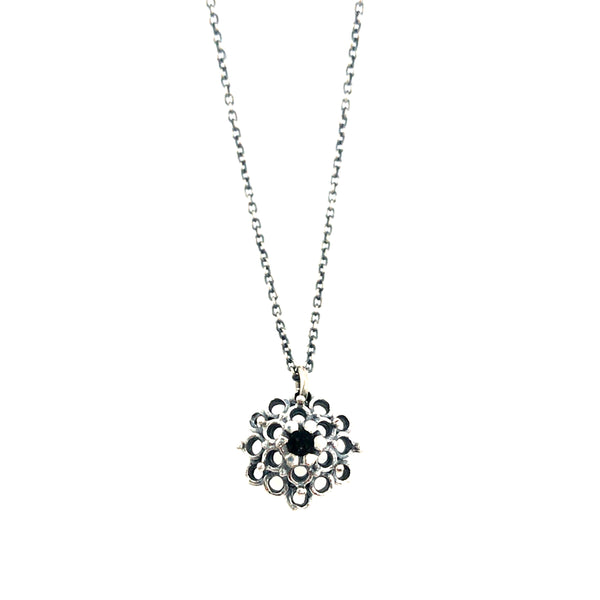 Chardons Pendant Necklace in Black by Catrie