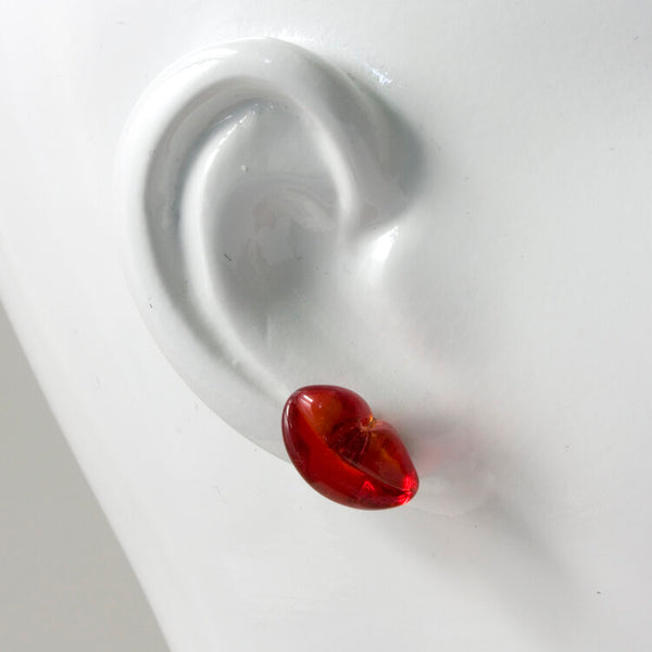 Glass Hot Lips Stud Earrings by Emma Gerard