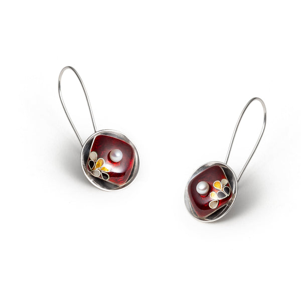 Ruby-red earrings