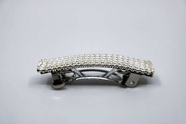 Hand-woven sterling silver mini barrette.  1.5” long