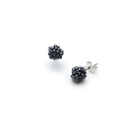 Oxidized silver stud earrings from the ShikShok series.